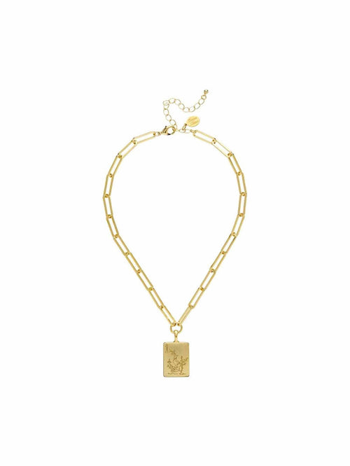 1 Bam Bird Mahjong Tile Paperclip Necklace