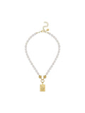 1 Bam Bird Mahjong Tile Pearl Necklace