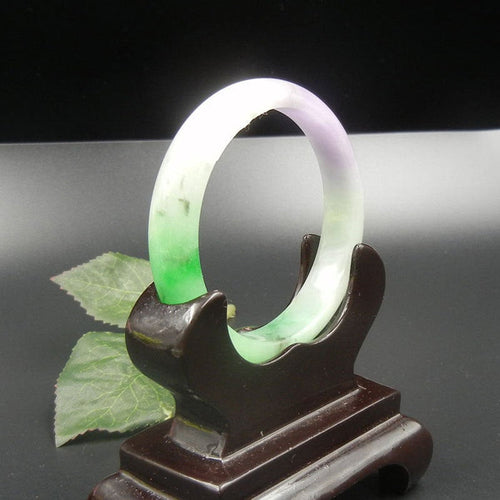 10% OFF- 55/56/57mm Certified Natural Ice Jadeite Emerald Jade Bangle《Grade A》A3272