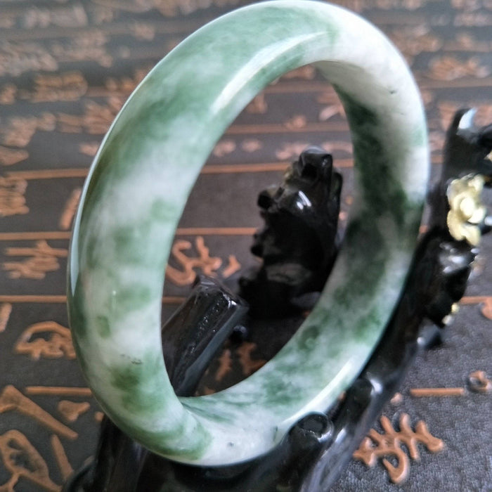 10% OFF- 57/58/59 mm Certified Natural Jadeite Emerald Jade Bangle《Grade A》A129