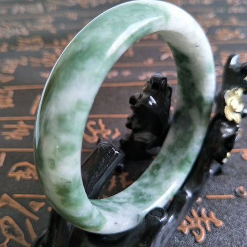 10% OFF- 57/58/59 mm Certified Natural Jadeite Emerald Jade Bangle《Grade A》A129
