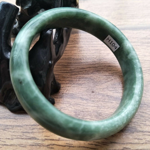 10% OFF- 58/59/60mm Certified Natural Oily Green Jadeite Emerald A*Jade HandCarved Bangle H104
