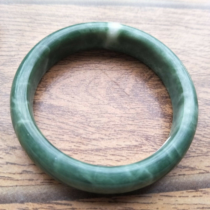 10% OFF- 58/59/60mm Certified Natural Oily Green Jadeite Emerald A*Jade HandCarved Bangle H104