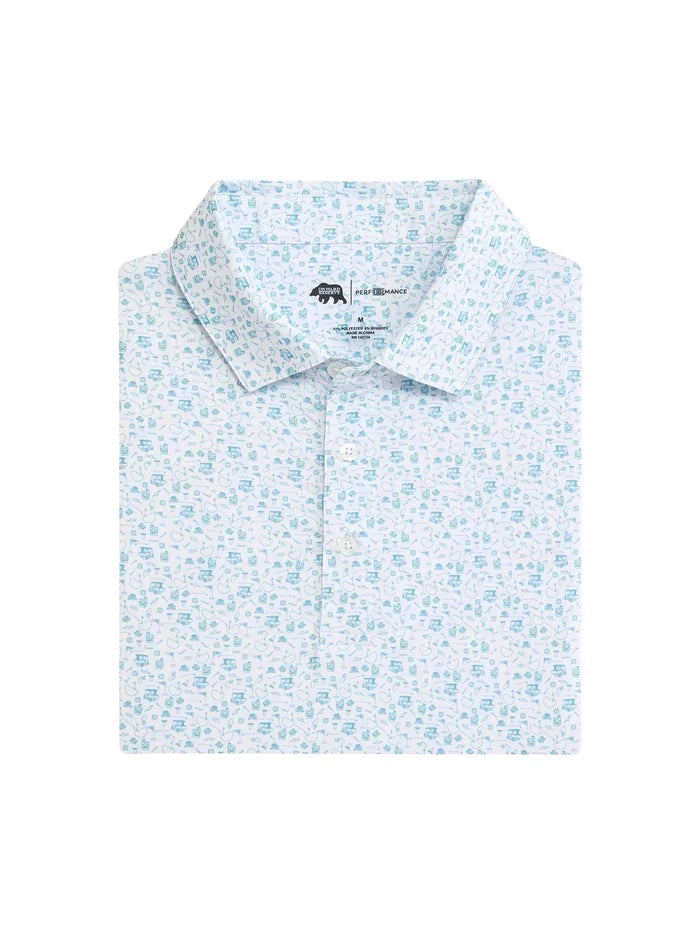 19th Hole Printed Performance Polo - Breeze