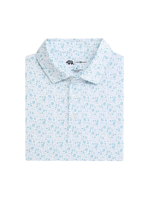 19th Hole Printed Performance Polo - Breeze