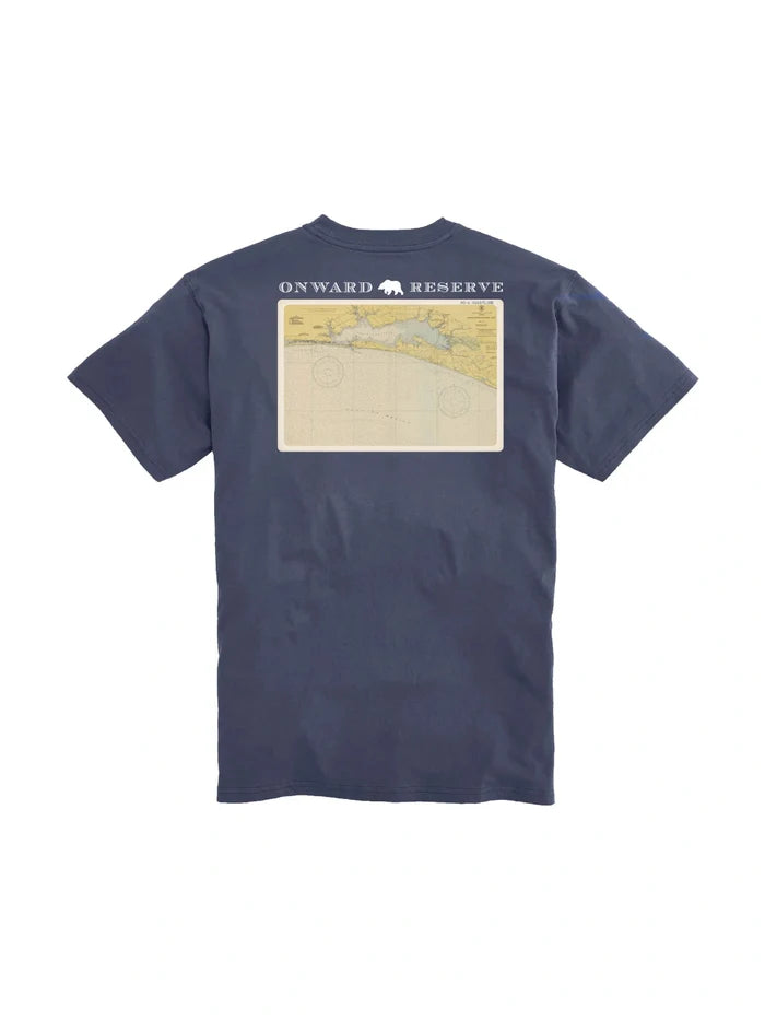 30-A Coastline Postcard Tee - Dark Denim
