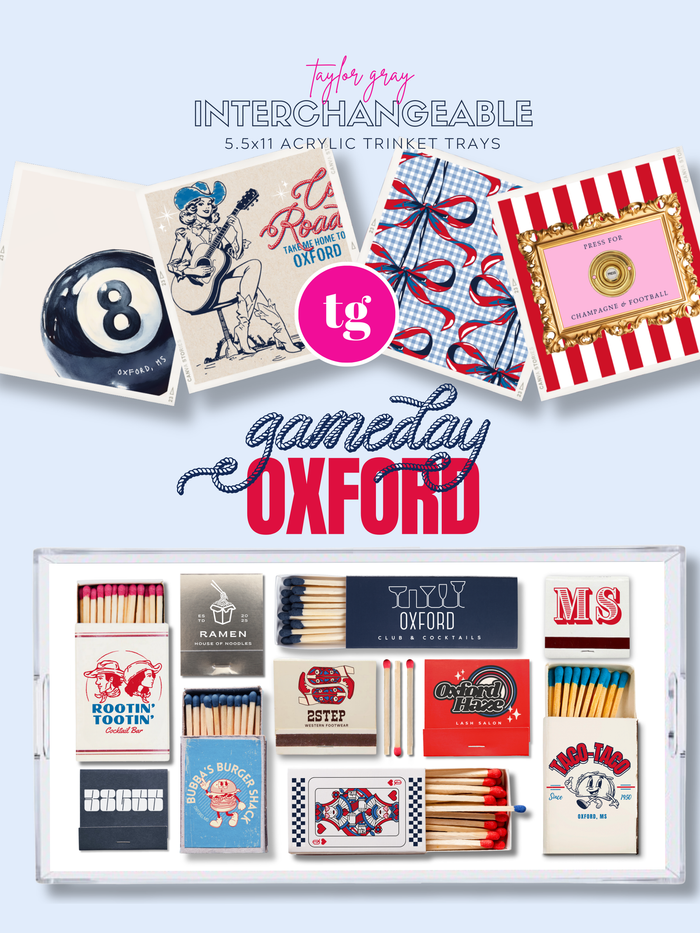 5.5x11 GAMEDAY OXFORD trinket tray insert set of 5