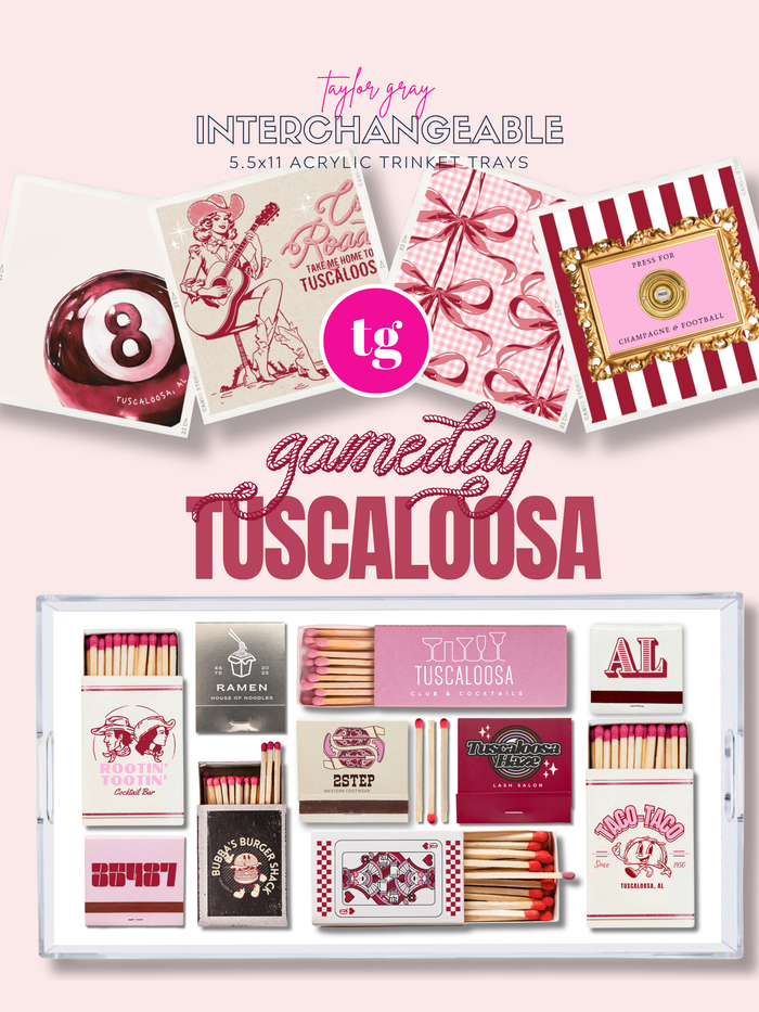 5.5x11 GAMEDAY TUSCALOOSA trinket tray insert set of 5