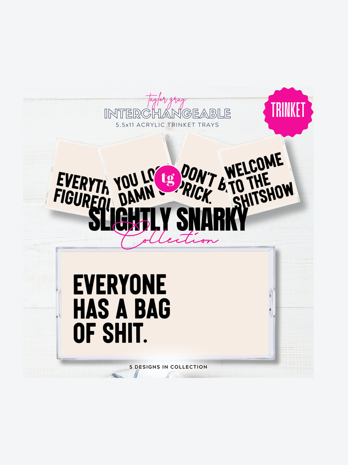 5.5x11 SLIGHTLY SNARKY trinket tray insert set of 5