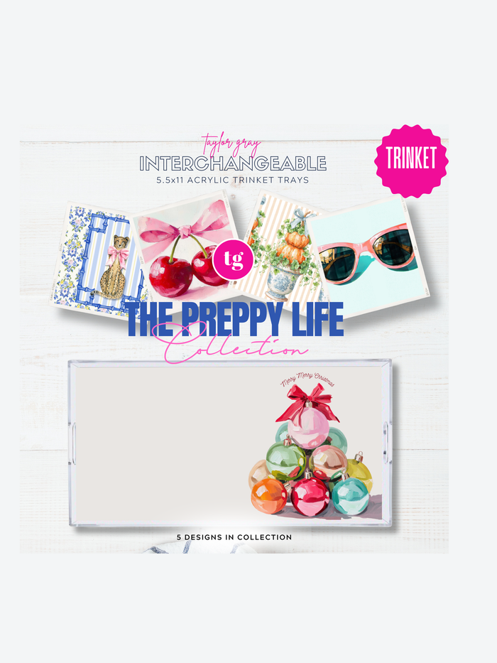 5.5x11 THE PREPPY LIFE trinket tray insert set of 5