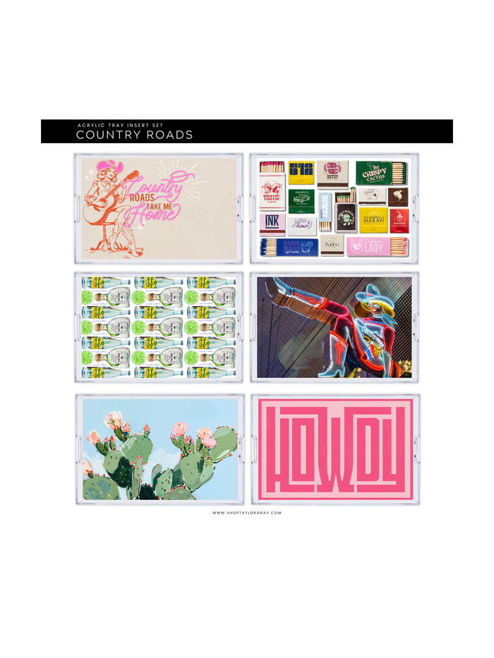 Acrylic Tray COUNTRY ROADS Inserts - Set of 10