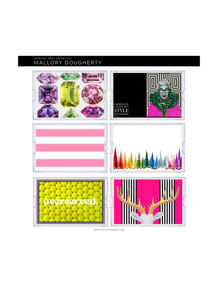 Acrylic Tray MALLORY DOUGHERTY insert set of 10