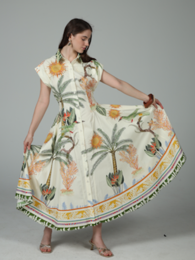 Alexis Button Closure Maxi Dress
