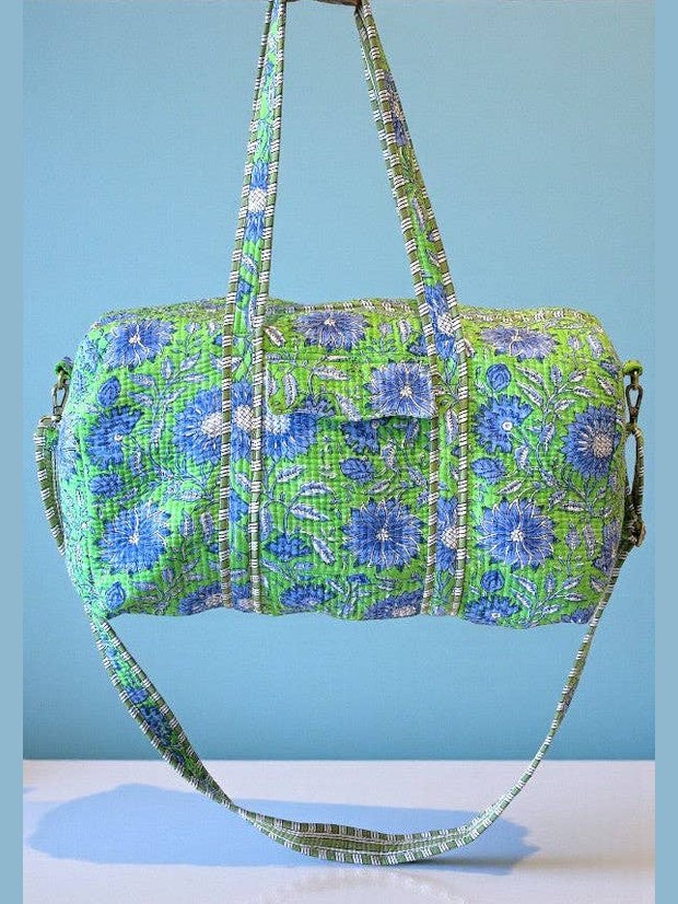 Alice Green and Blue Floral Duffel Bag