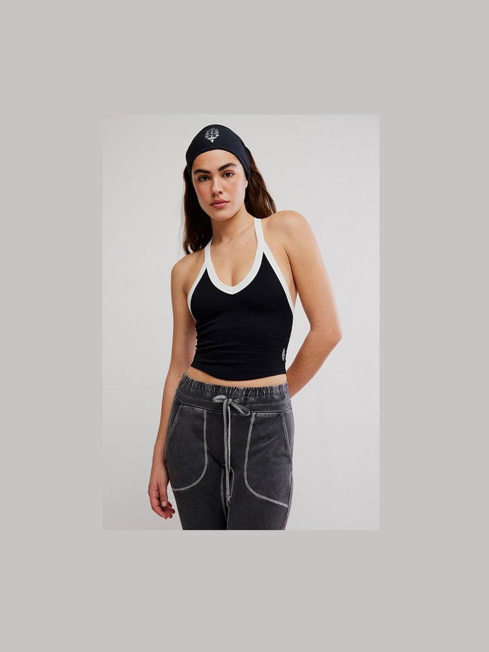 All Clear V-Neck Cami - Black / White Trim
