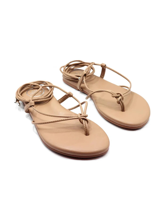 Angie Anklewrap Sandal - Tan