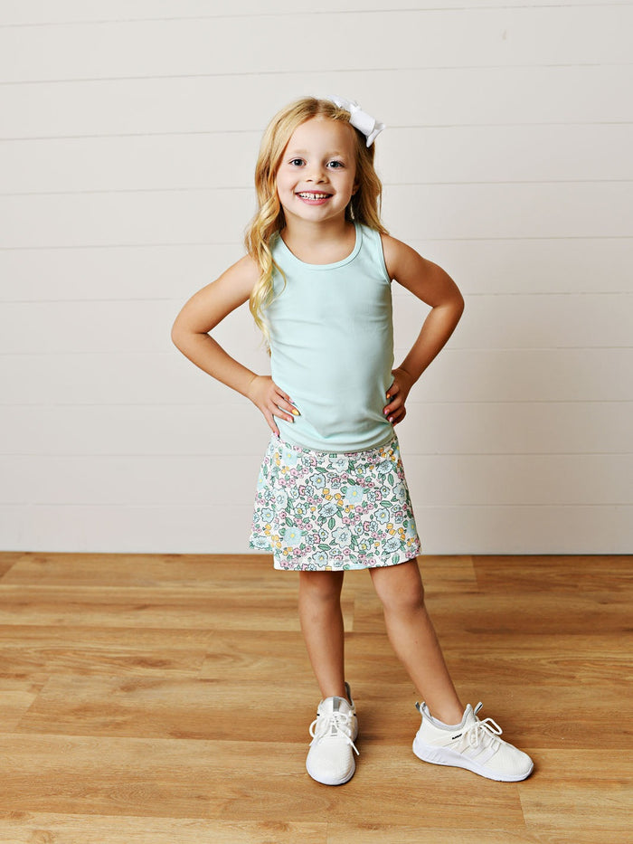 Aqua Bloom Tennis Skirt
