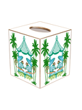 Aqua Green Monkey Chic Tissue Box