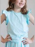 Aqua S/S Ruffle Tee