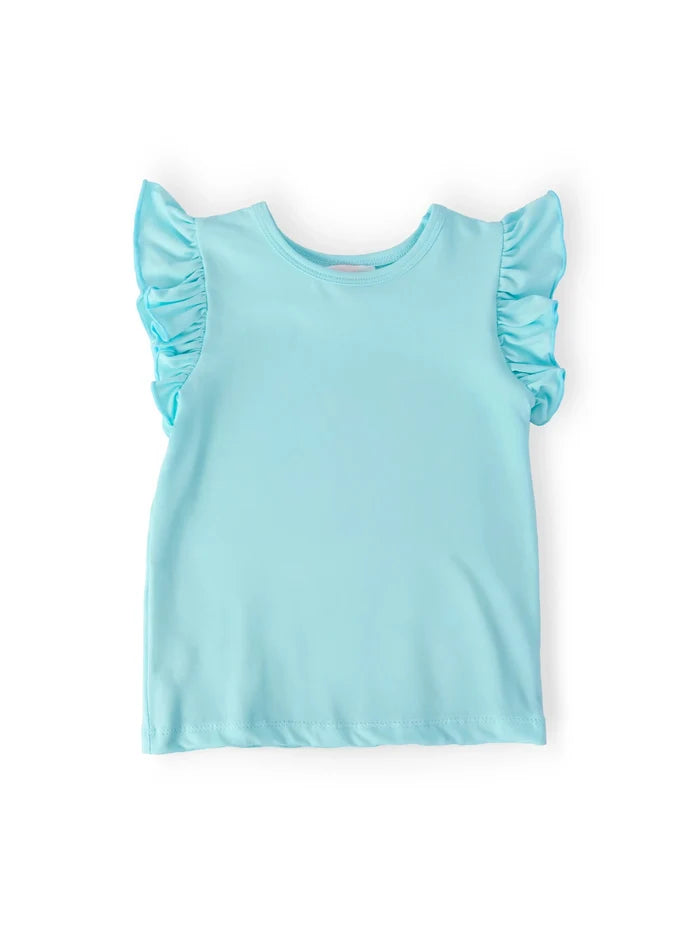 Aqua S/S Ruffle Tee