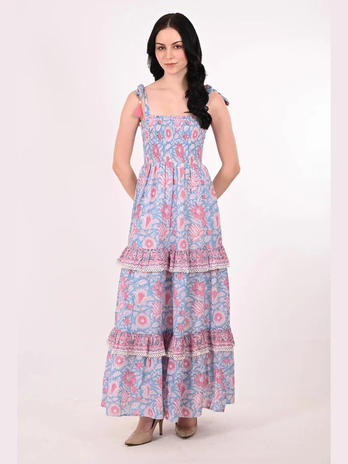Aria Tube Maxi Dress - Blue Dust