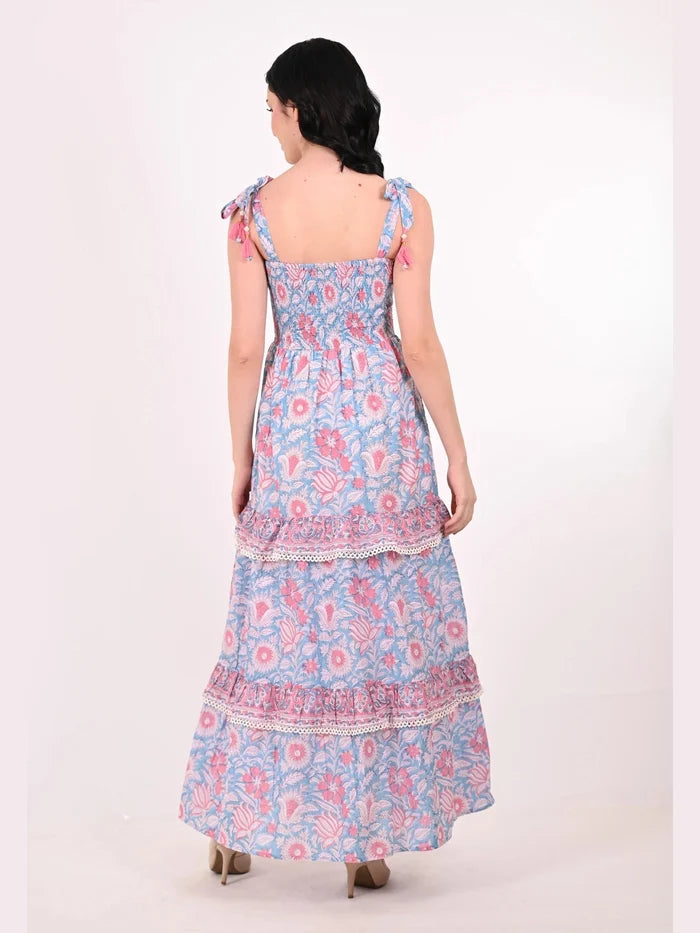Aria Tube Maxi Dress - Blue Dust