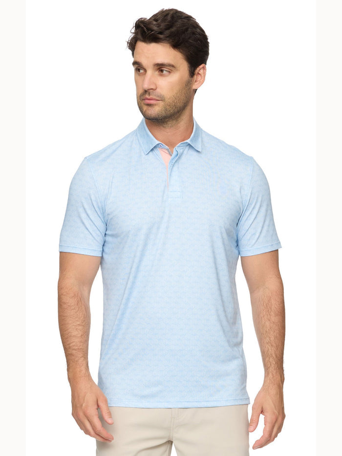 Avila Short Sleeve Geo Print Performance Polo