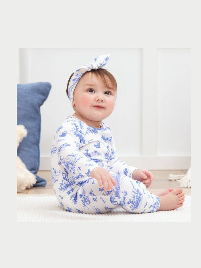 Baby Girl Toile de Jouy Bamboo Romper