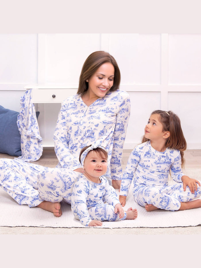 Baby Girl Toile de Jouy Bamboo Romper