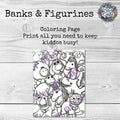 Banks and Figures Coloring Page- Unlimited Use Download