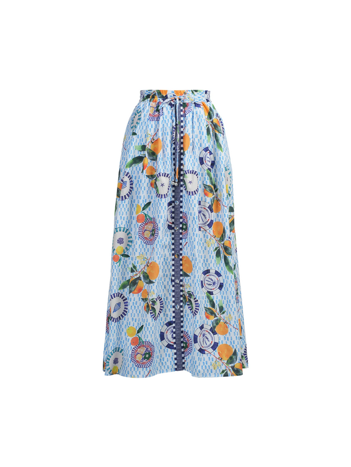 Bernie Print Skirt - White