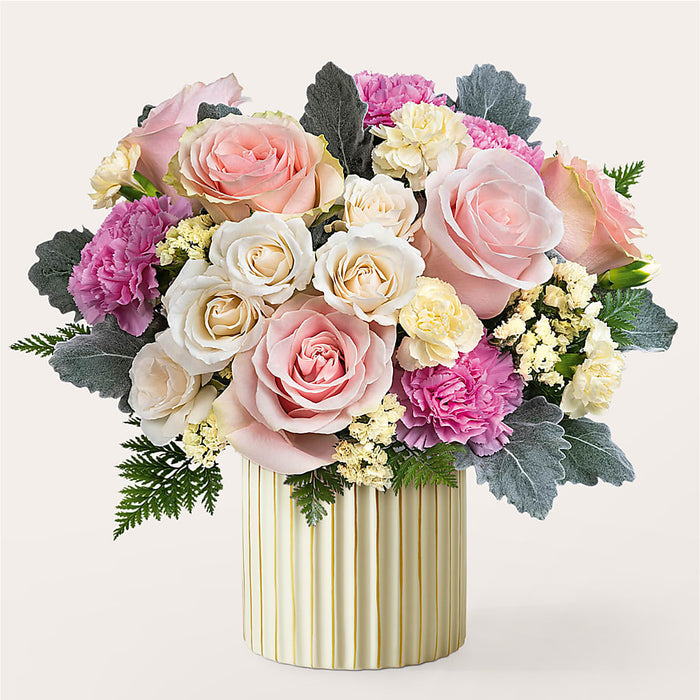 Blissful Moments Bouquet with Ivory Vase – BUEHLER'S FLORAL, Wooster OH