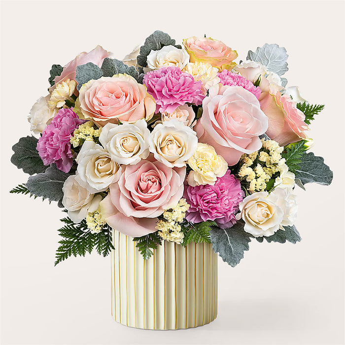 Blissful Moments Bouquet with Ivory Vase – BUEHLER'S FLORAL, Wooster OH