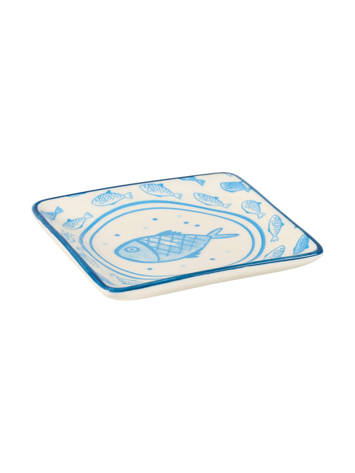 Blue Fish Dessert Plate