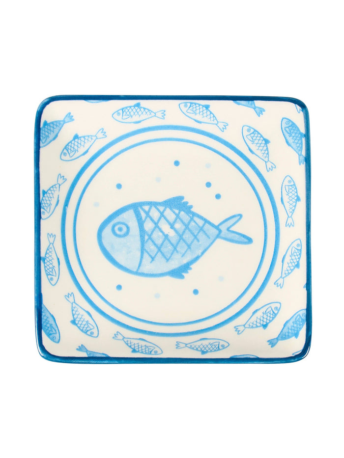 Blue Fish Dessert Plate