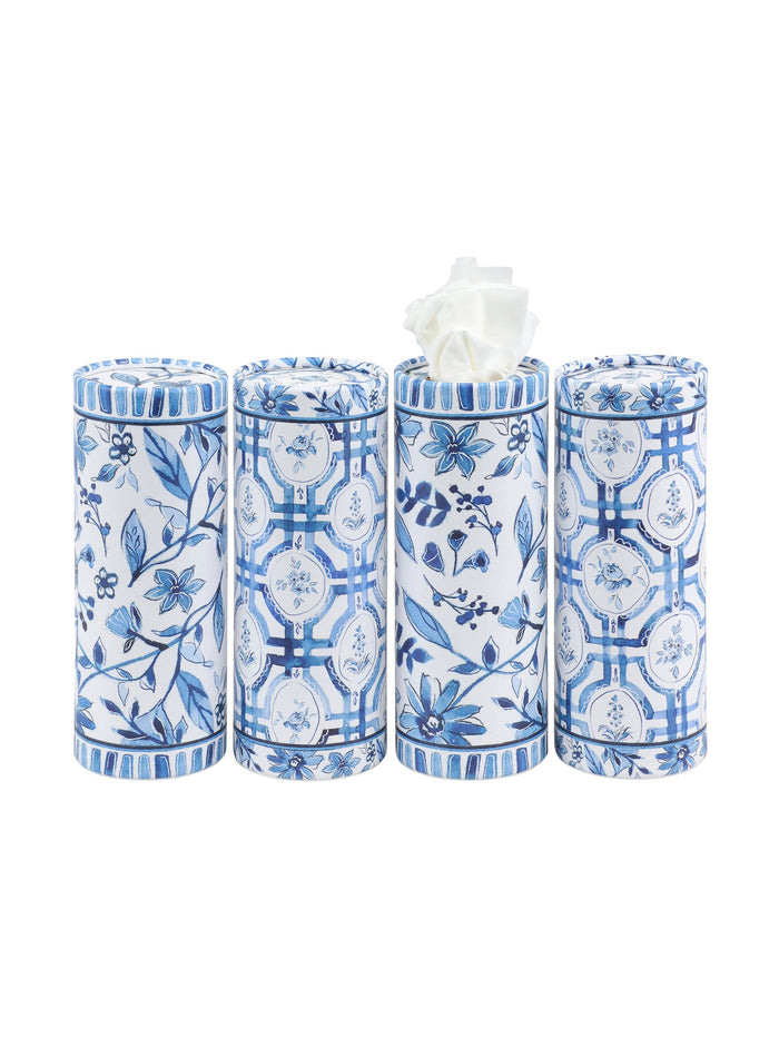 Blue Florals Tissue Box Set