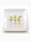 Boxwood Bunny Topiary Platter   White/Multi   11.5x11.5