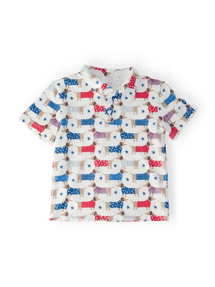 Boys Patriotic Pups S/S Polo