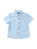 Boys Short Sleeve Button Down - Windsurfer Boats in the Bay