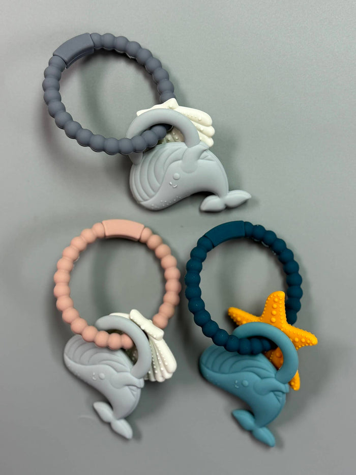BPA Free Silicone Whale Teether Ring