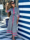 Brenda Navy and Neon Dress