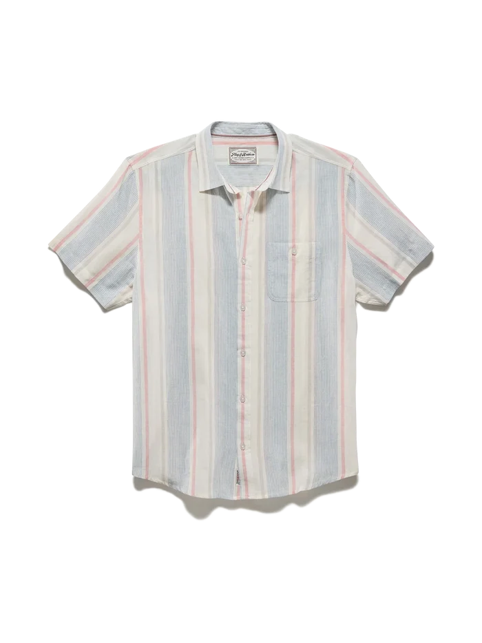 Brent SS Stripe Linen Blend Shirt