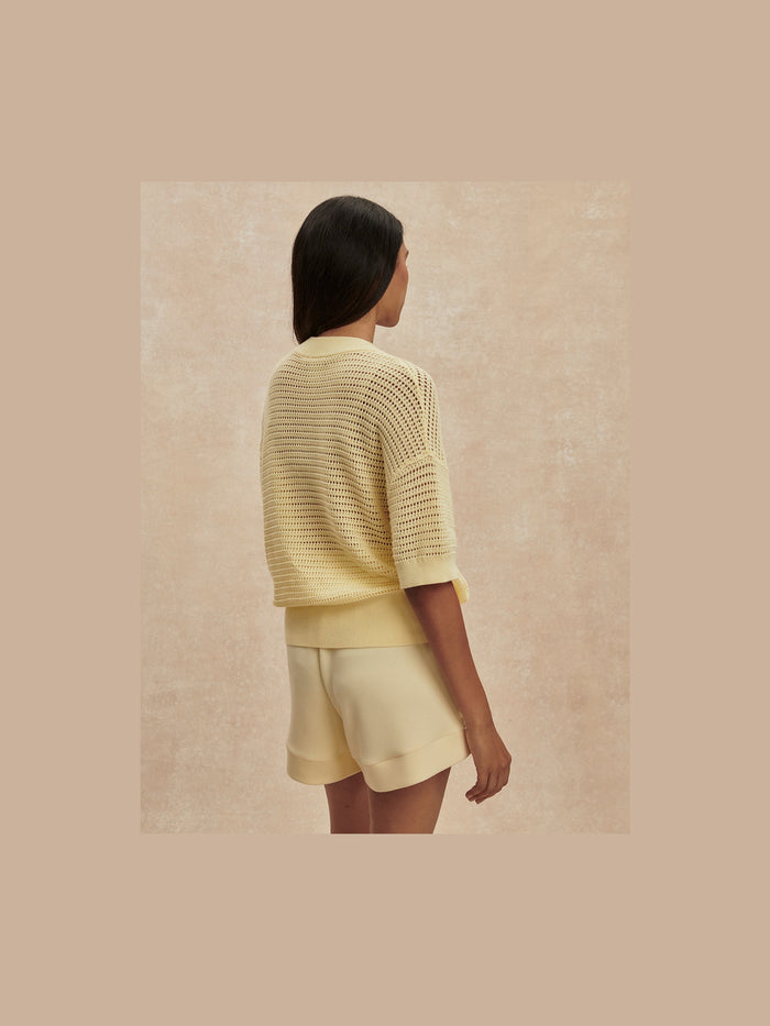 Callie Short Sleeve Knit Top - Anise Flower