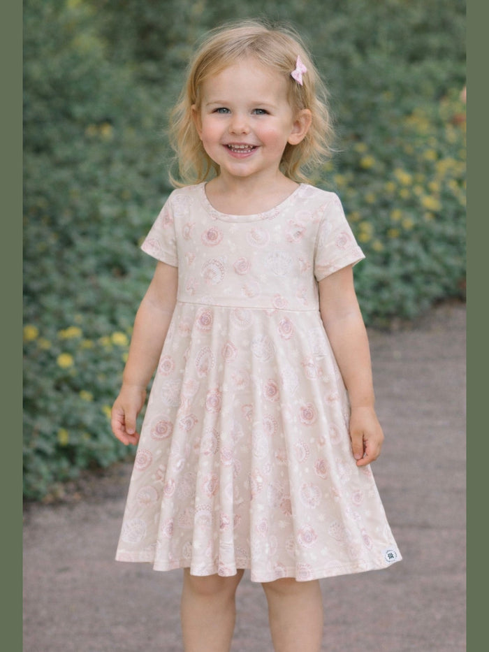 Cap Sleeve Swirly Girl - Sandy Beach