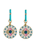 Capri Tile Enamel Charm Statement Earrings