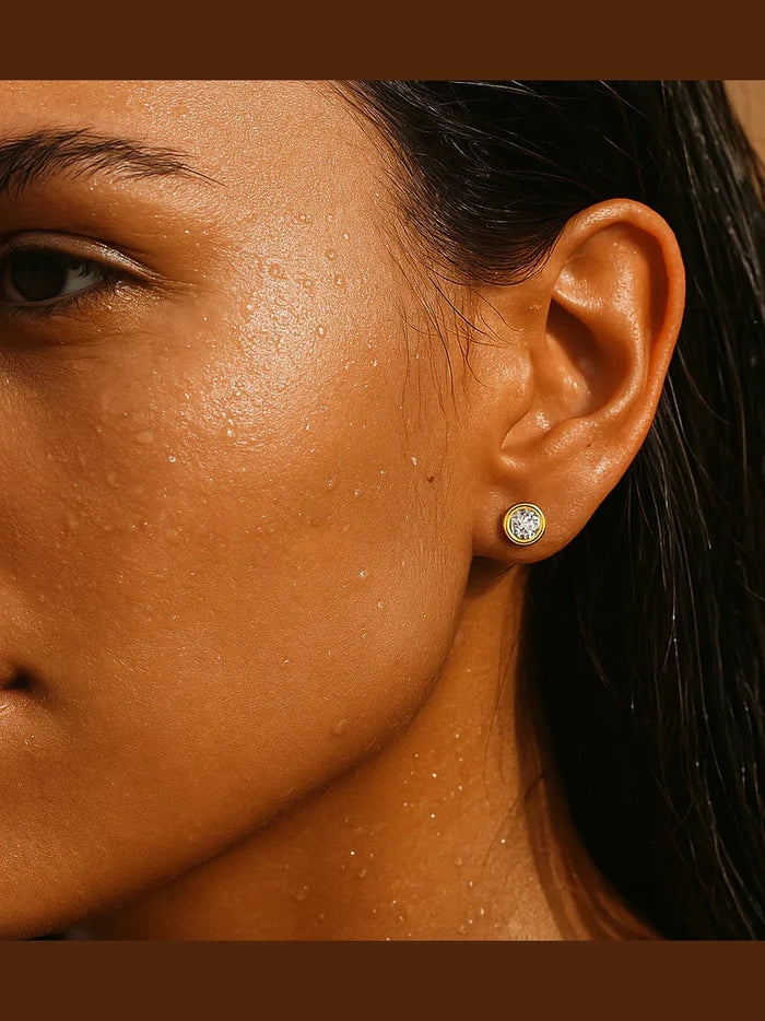 Cateana Bezel Stud Earring