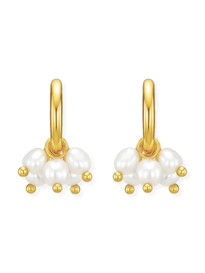 Chara Mini Hoop Pearl Earring