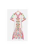 Charming Caftan Veracruz Embroidery Dress