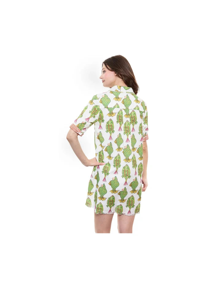 Chatham Dress - Fish Print