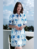 Chatham Navy Chinoiserie Dress